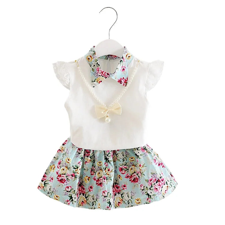 Vestido Princesa Verão Infantil - Conjunto 2 Peças