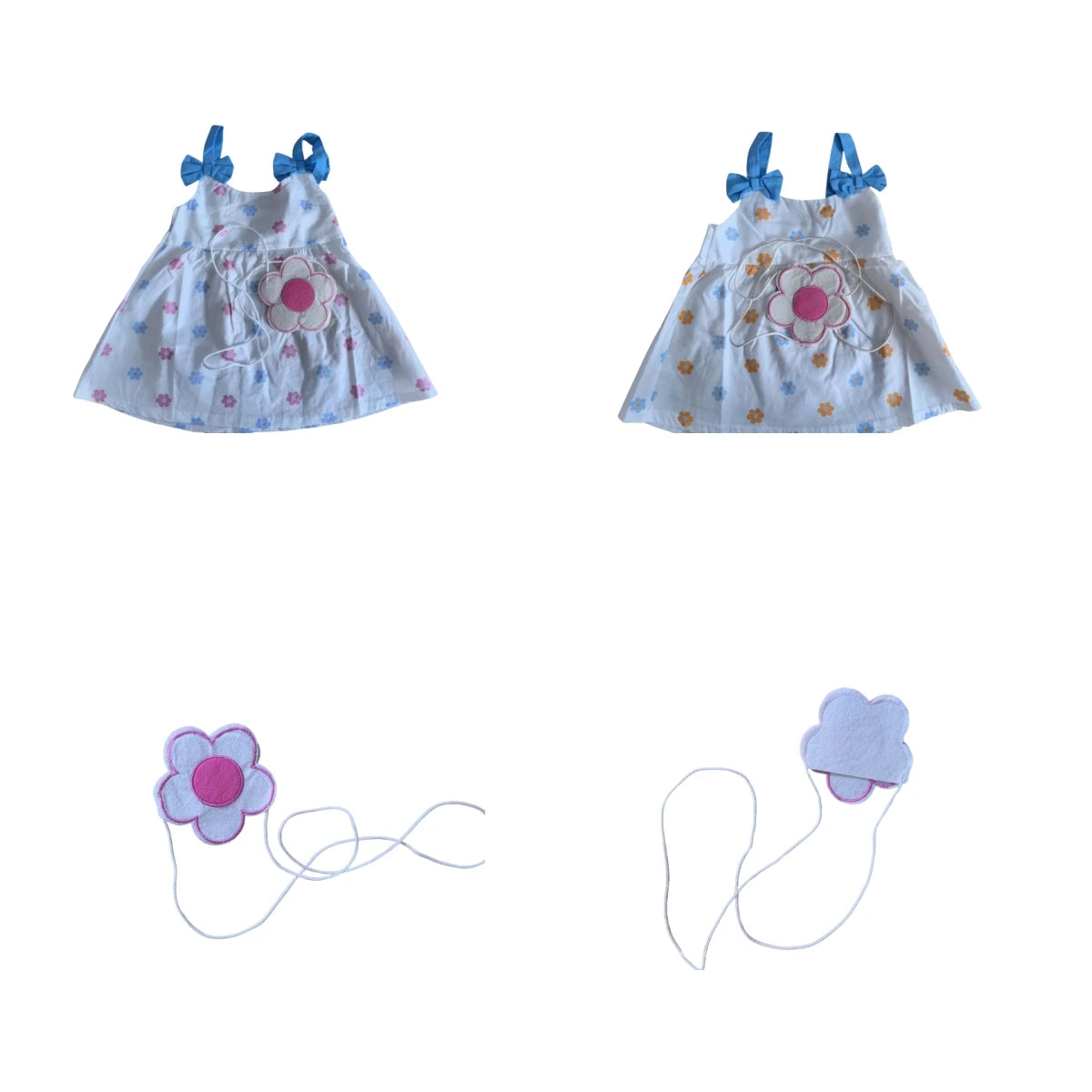 Vestido Floral de Algodão 2 Peças para Bebês