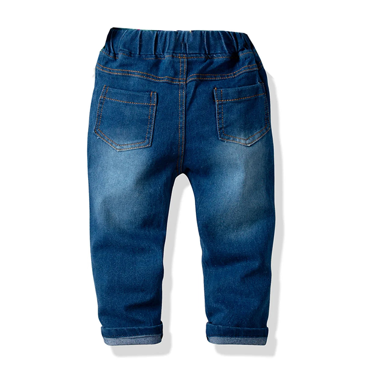 Conjunto Jeans com Suspensório e Gravata Borboleta