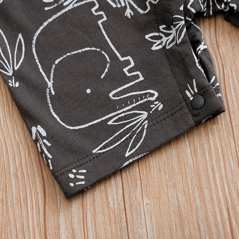 Macacão Bebê Unissex - Algodão Macio com Alças e Estampa de Elefante