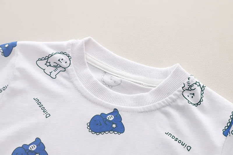 Conjunto Infantil Verão - Camiseta Estampada e Shorts com Alças (2 Peças)