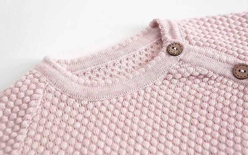 Conjunto em Tricô – Blusa e Calça de Algodão Meia Estação