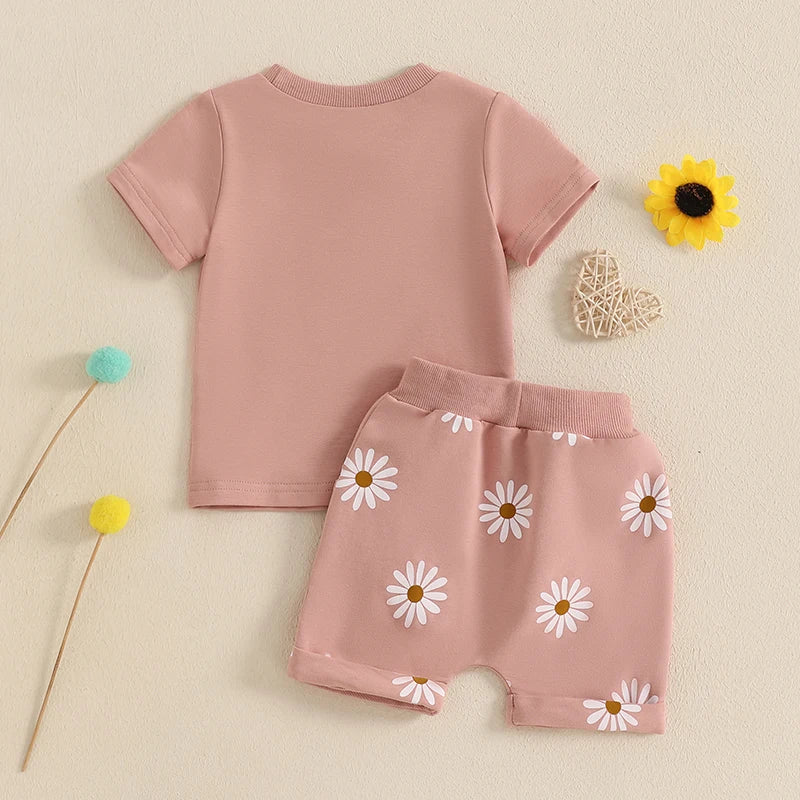 Conjunto Bebê Menina - Camiseta Mama's Girl e Shorts Margarida