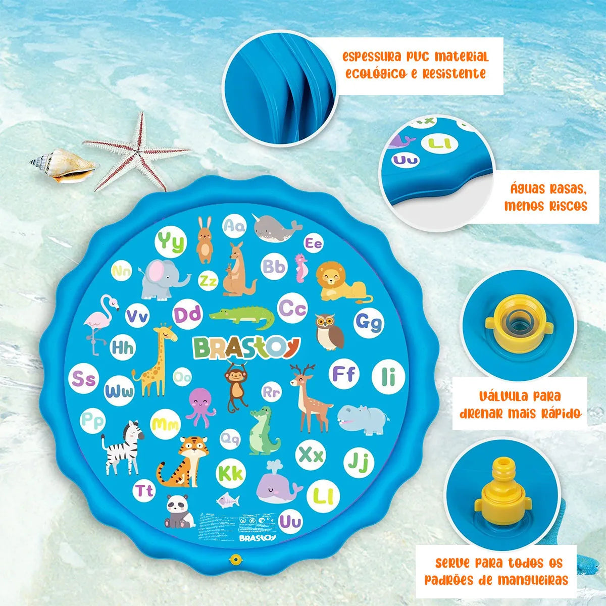 Tapete de Água Inflável 170cm para Crianças - Verão Divertido