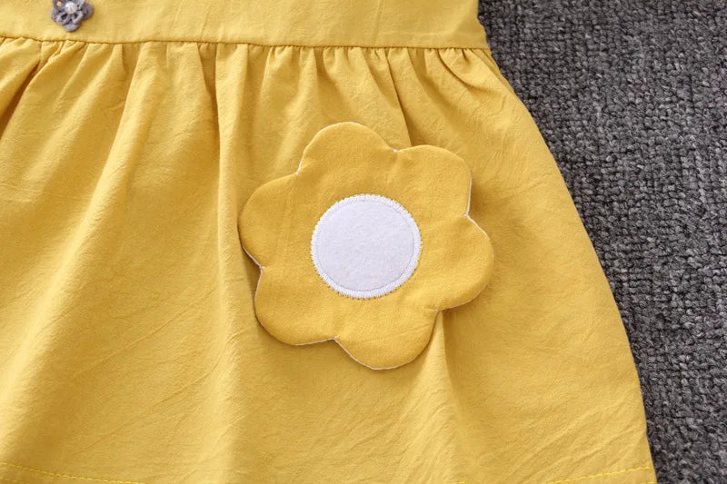 Vestido Infantil com Flor - Algodão Casual e Confortável