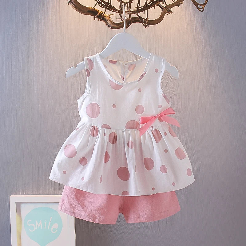 Conjunto Verão Bebê Menina - Blusa e Calça Estampada