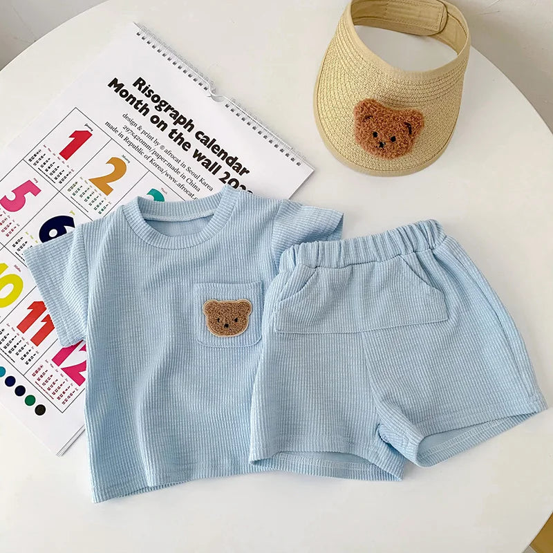 Conjunto Roupa Infantil com Bolso de Ursinho