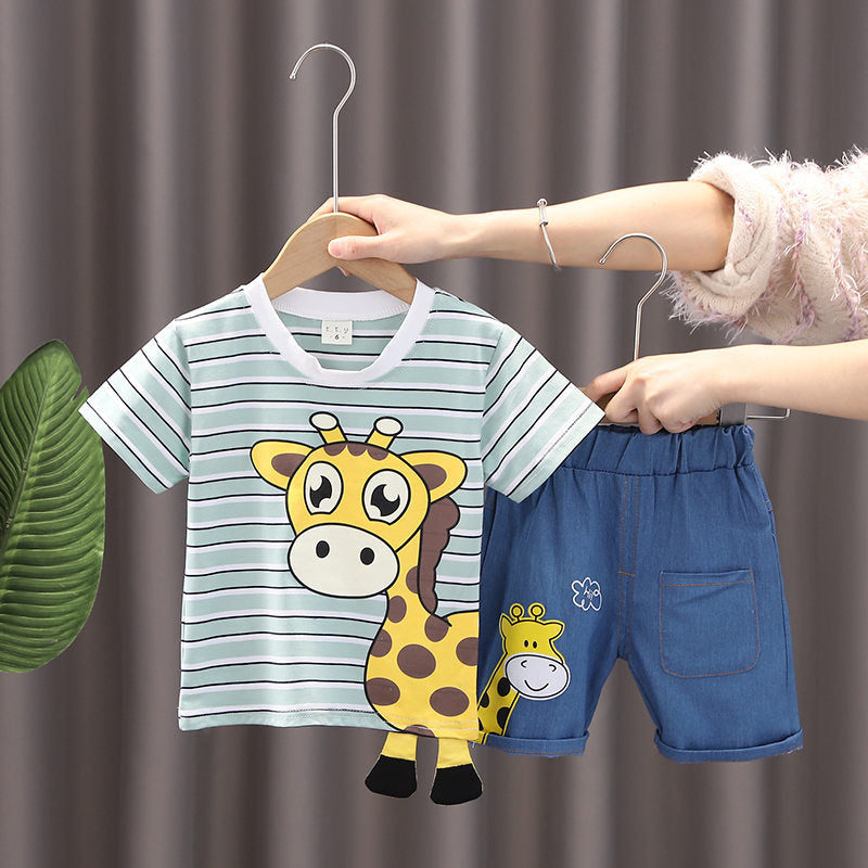 Conjunto girafa camiseta e bermuda 2 peças