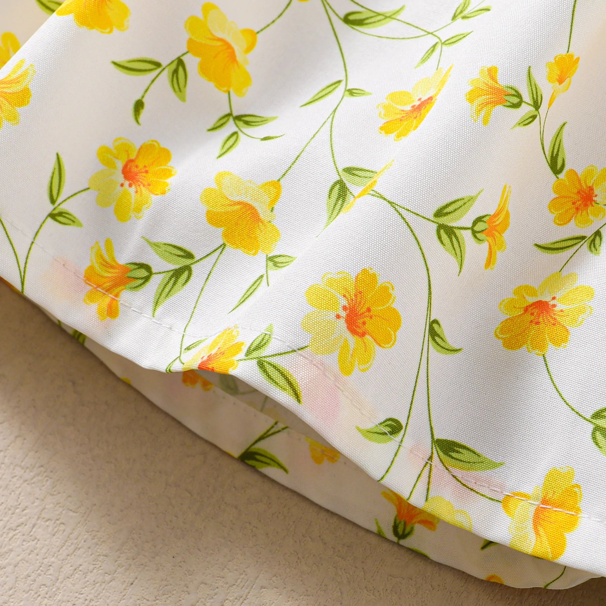 Vestido de Princesa Floral Amarelo para Bebê - Verão