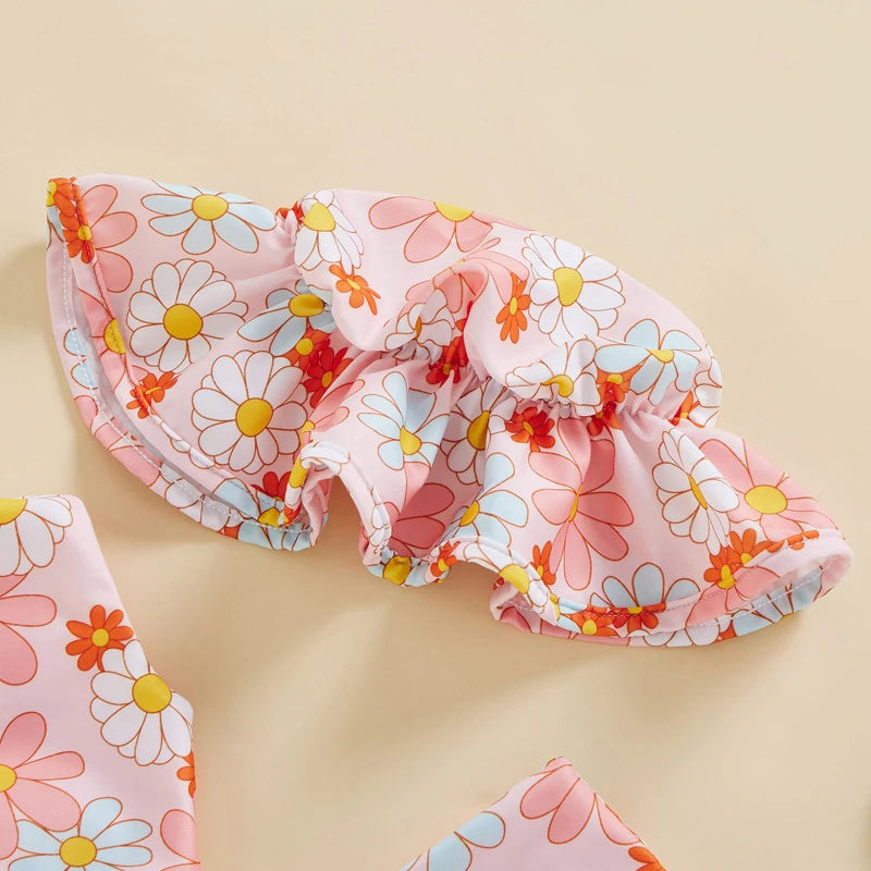 Conjunto de Banho Infantil Floral 3 Peças - Verão