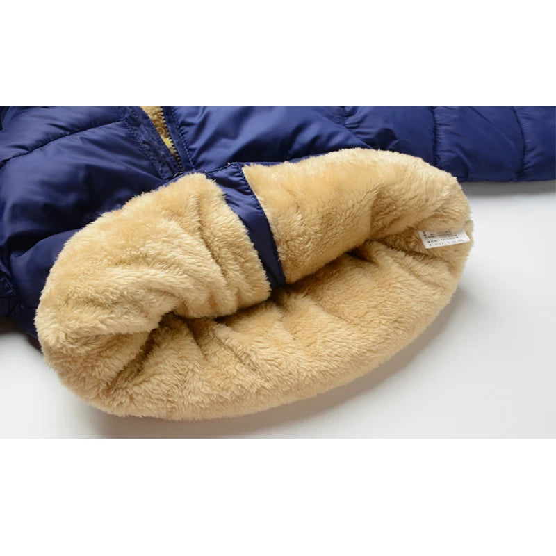 Casaco Infantil de Inverno com Capuz e Pelúcia