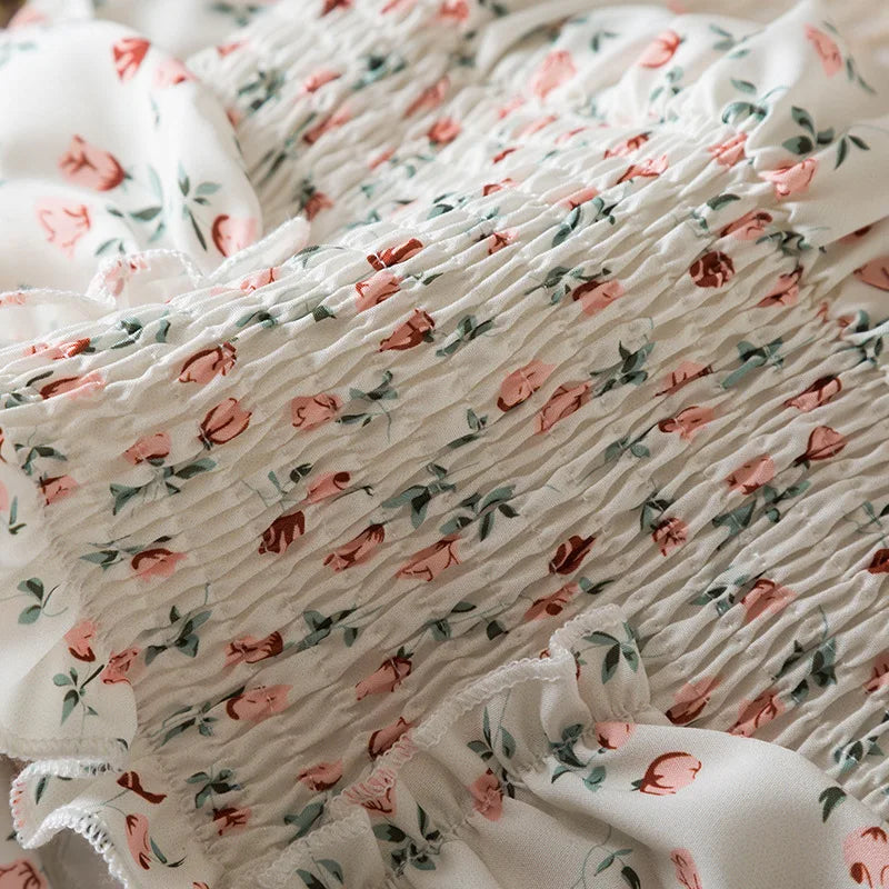 Vestido Floral Princesa com Manga Voando para Meninas