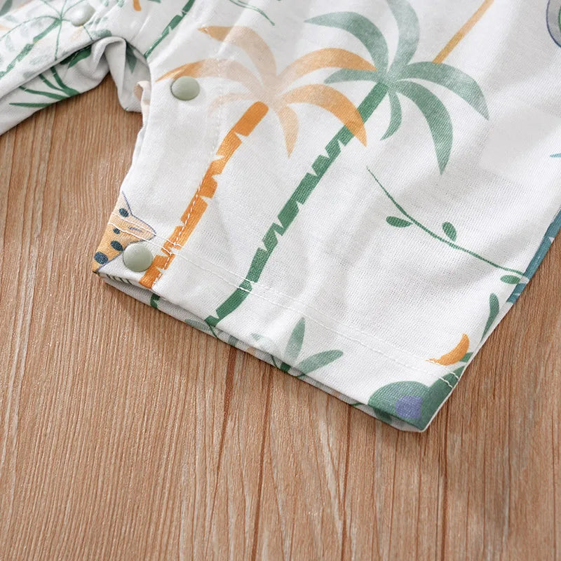 Macacão Body confortável manga curta oncinha