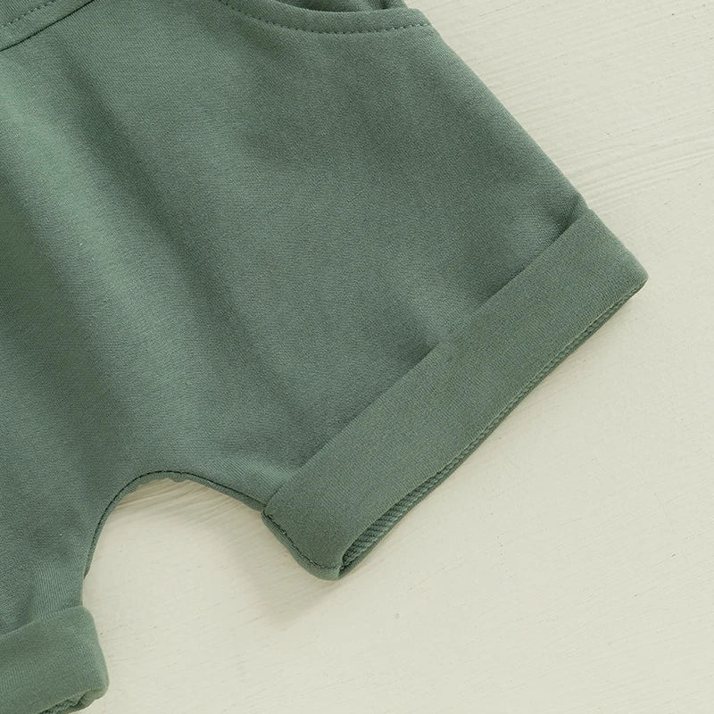 Conjunto Bebê Menino - Camiseta Manga Curta e Shorts Casuais com Trator
