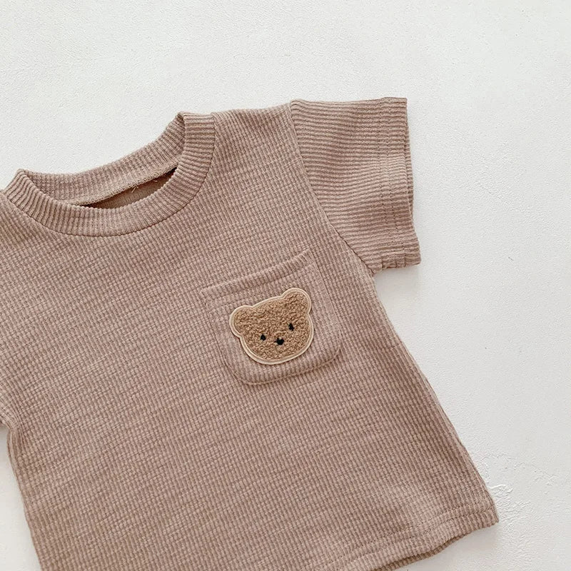 Conjunto Roupa Infantil com Bolso de Ursinho