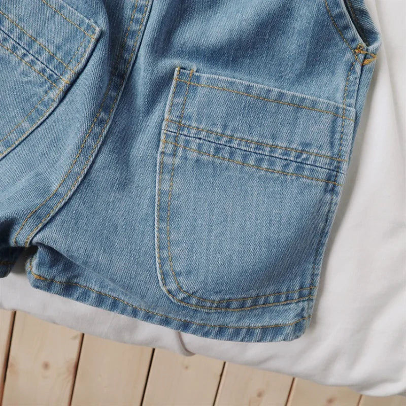 Macacão Jeans Infantil Unissex - Estilo Casual