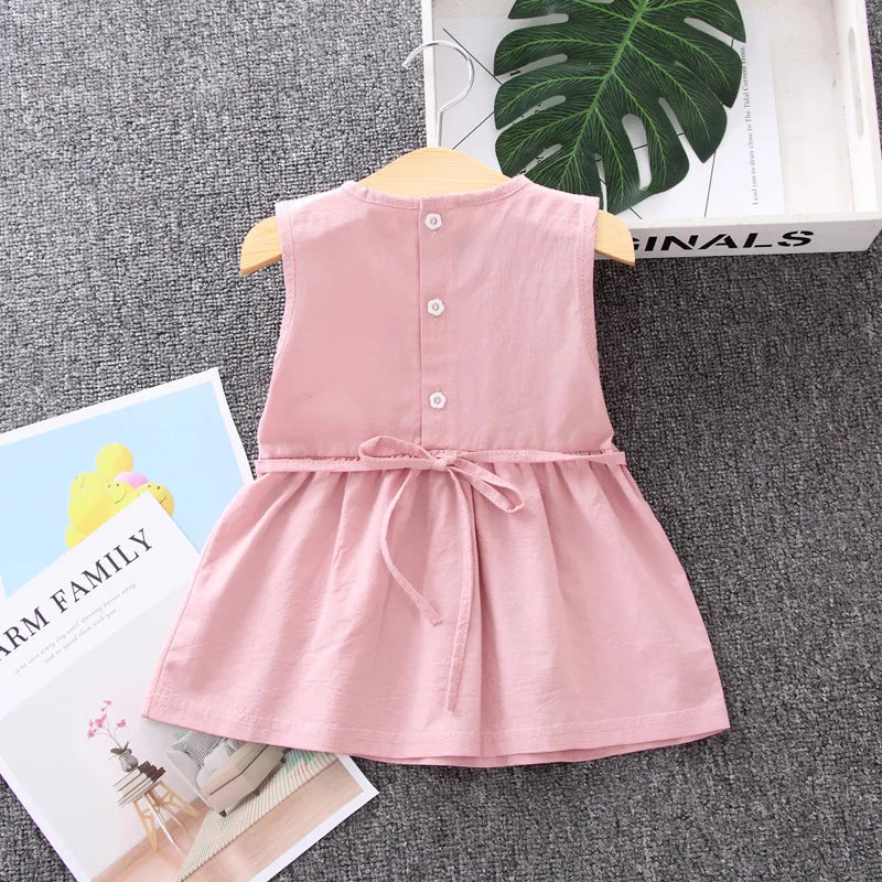 Vestido Infantil com Flor - Algodão Casual e Confortável