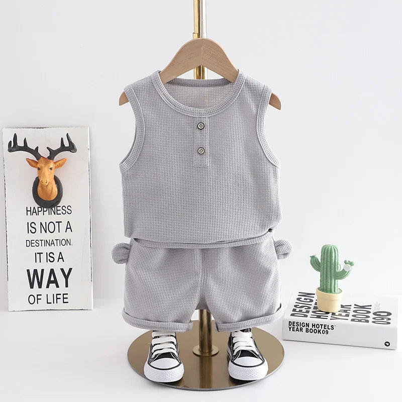 Conjunto Infantil Verão - Regata e Shorts Casuais (2 Peças)
