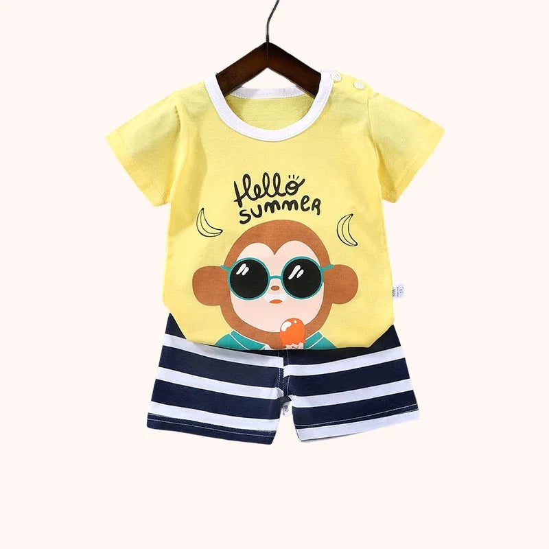 Conjunto Verão Roupa Infantil Meninos e Meninas