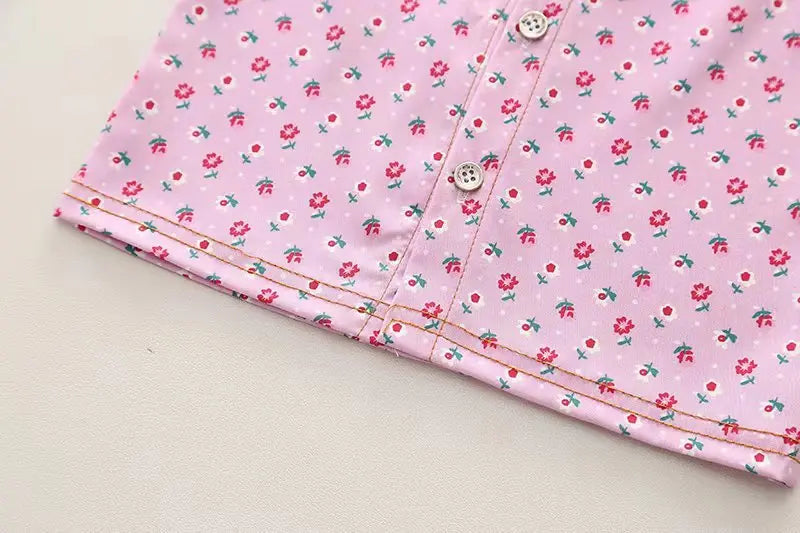 Conjunto Floral Verão Meninas - Camiseta e Shorts