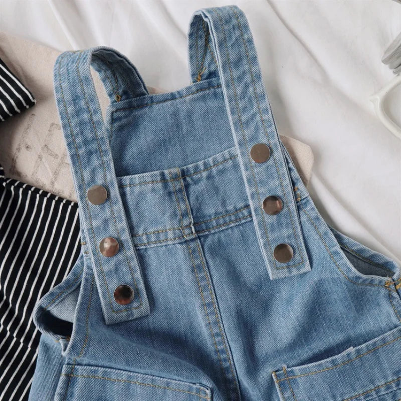 Macacão Jeans Infantil Unissex - Estilo Casual