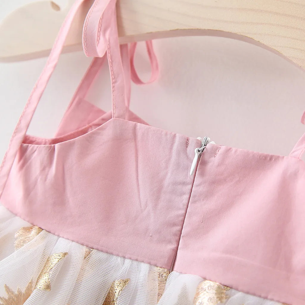 Vestido Princesa Floral com Tule para Meninas