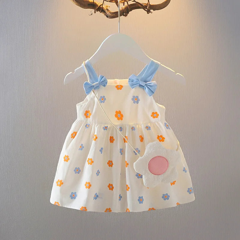 Vestido Floral de Algodão 2 Peças para Bebês
