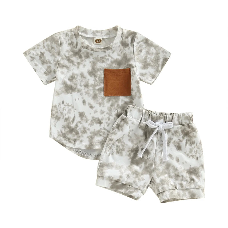 Conjunto Tie-Dye Infantil - Camiseta e Shorts Verão