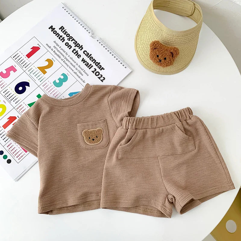 Conjunto Roupa Infantil com Bolso de Ursinho