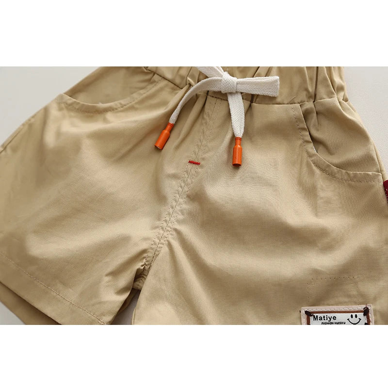 Conjunto infantil camisa polo e bermuda ursinho
