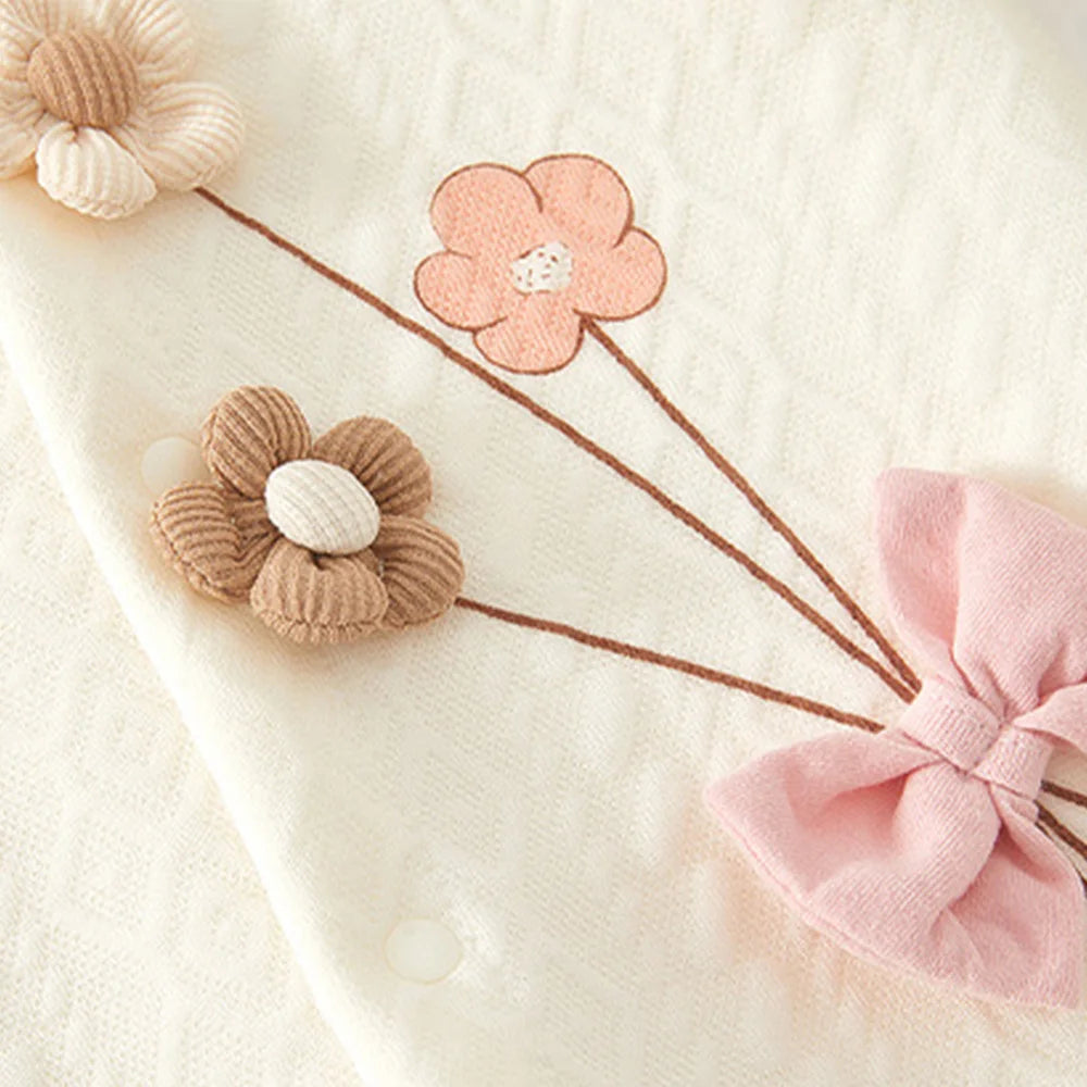 Macacão de Algodão para Bebê Menina - Roupa Quente para Outono e Inverno