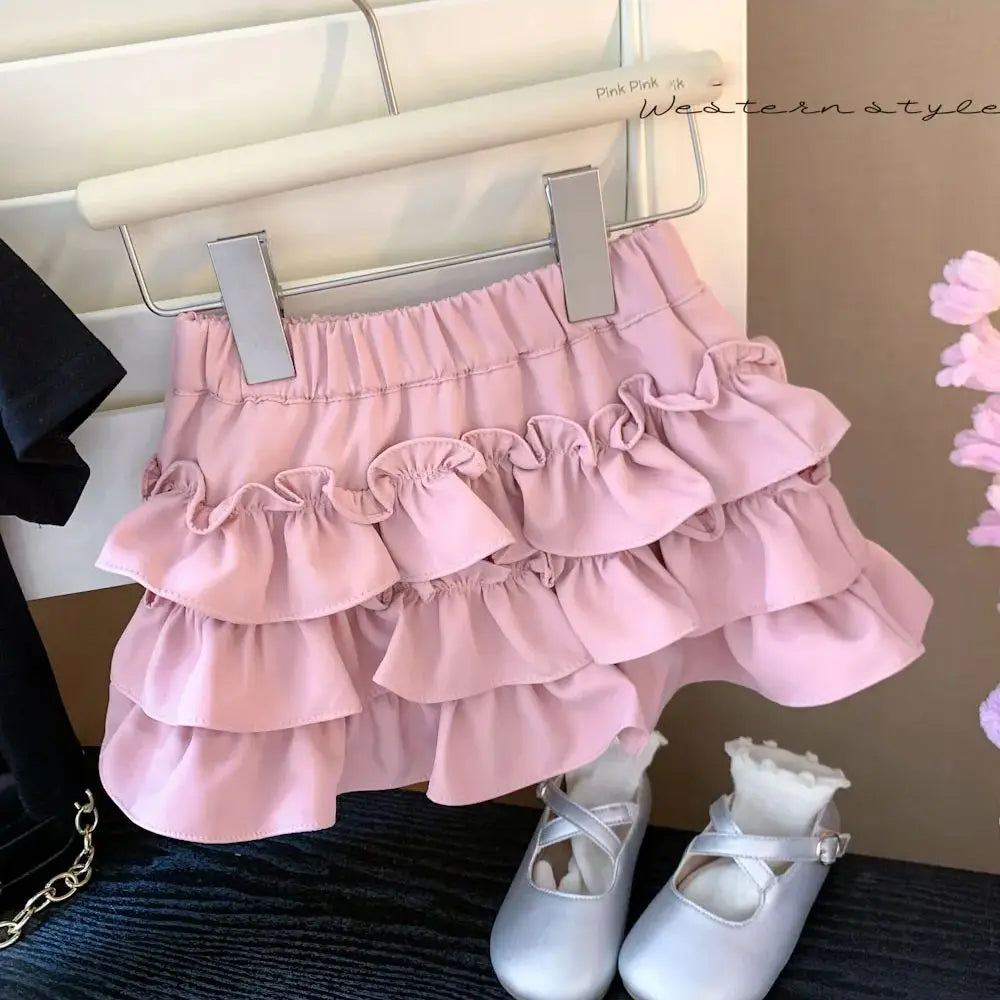 Conjunto Infantil Feminino Laço e Saia Babados