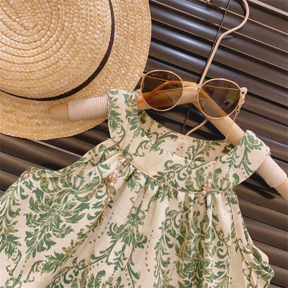 Conjunto Floral Infantil Halterneck - Verão Estiloso