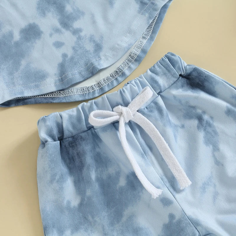 Conjunto Tie-Dye Infantil - Camiseta e Shorts Verão