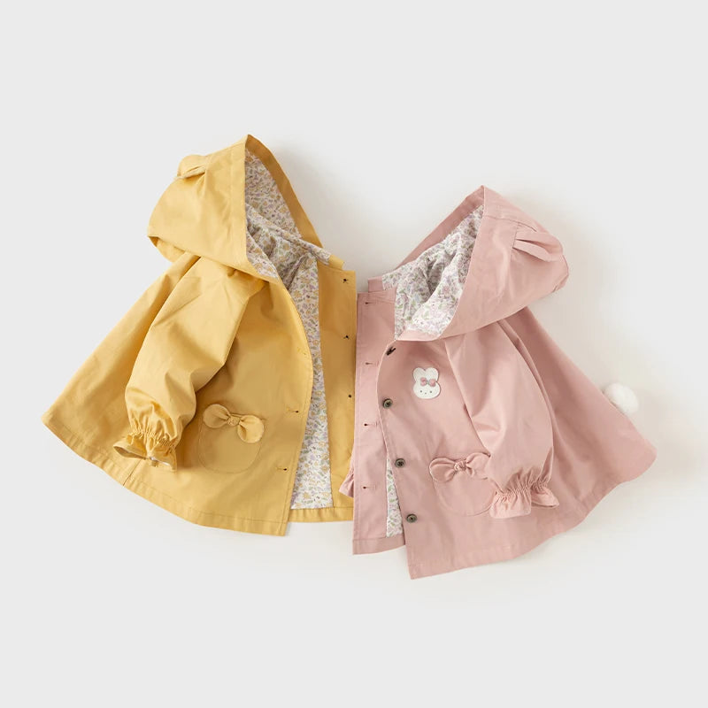 Trench Coat Infantil - Casaco com Capuz e Botões para Meia-Estação