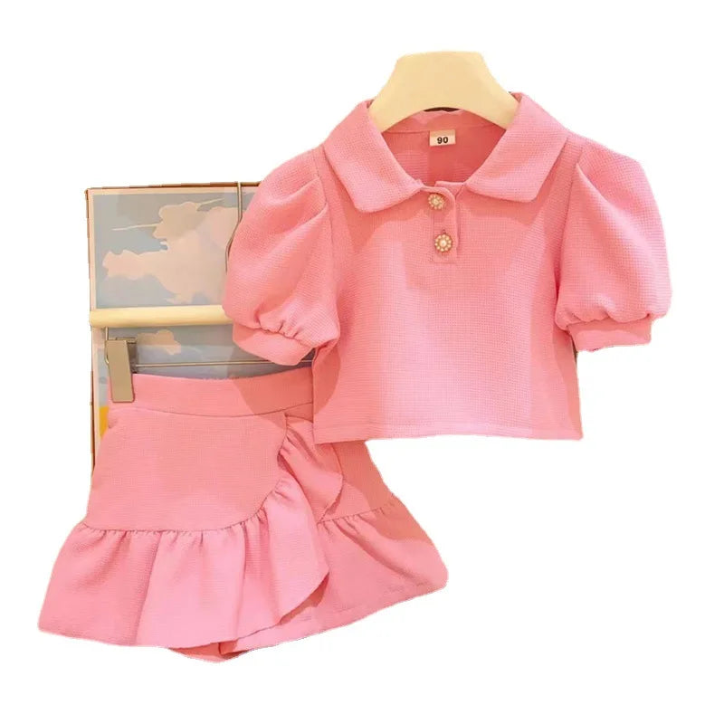 Conjunto Infantil Feminino Verão - Camisa e Shorts