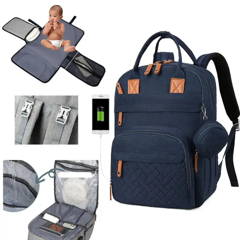 Mochila de Fraldas Multifuncional à Prova d'Água