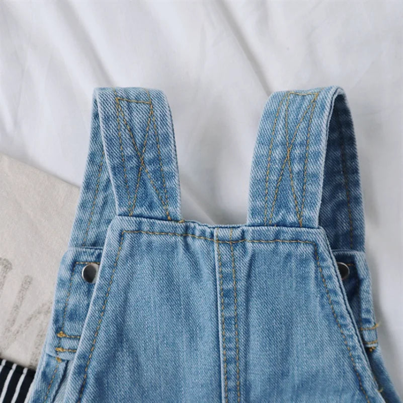 Macacão Jeans Infantil Unissex - Estilo Casual