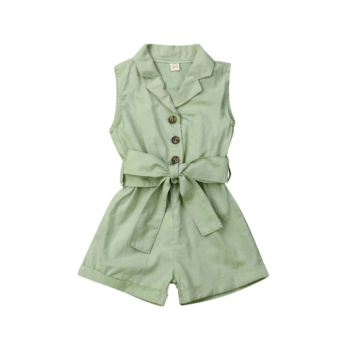 Playsuit Infantil Sem Mangas com Gravata Borboleta