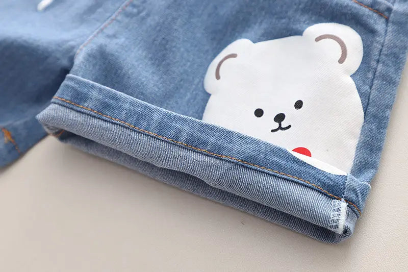 Conjunto Infantil Verão - Camiseta Urso e Shorts
