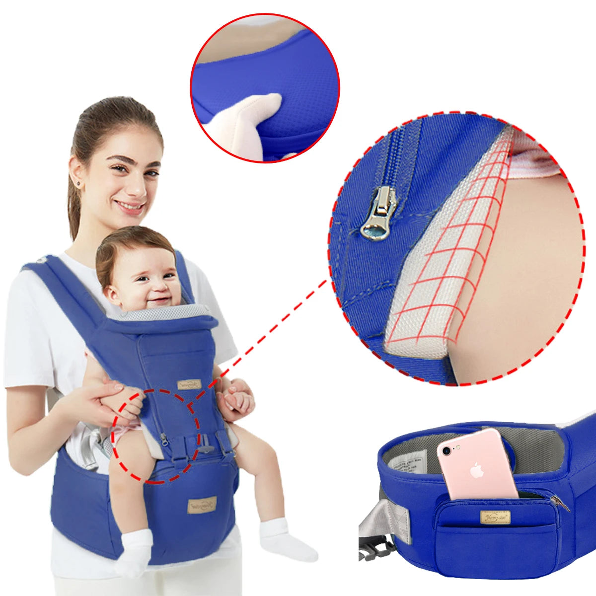 Canguru Ergonômico 3 em 1 com Pano de Sombra