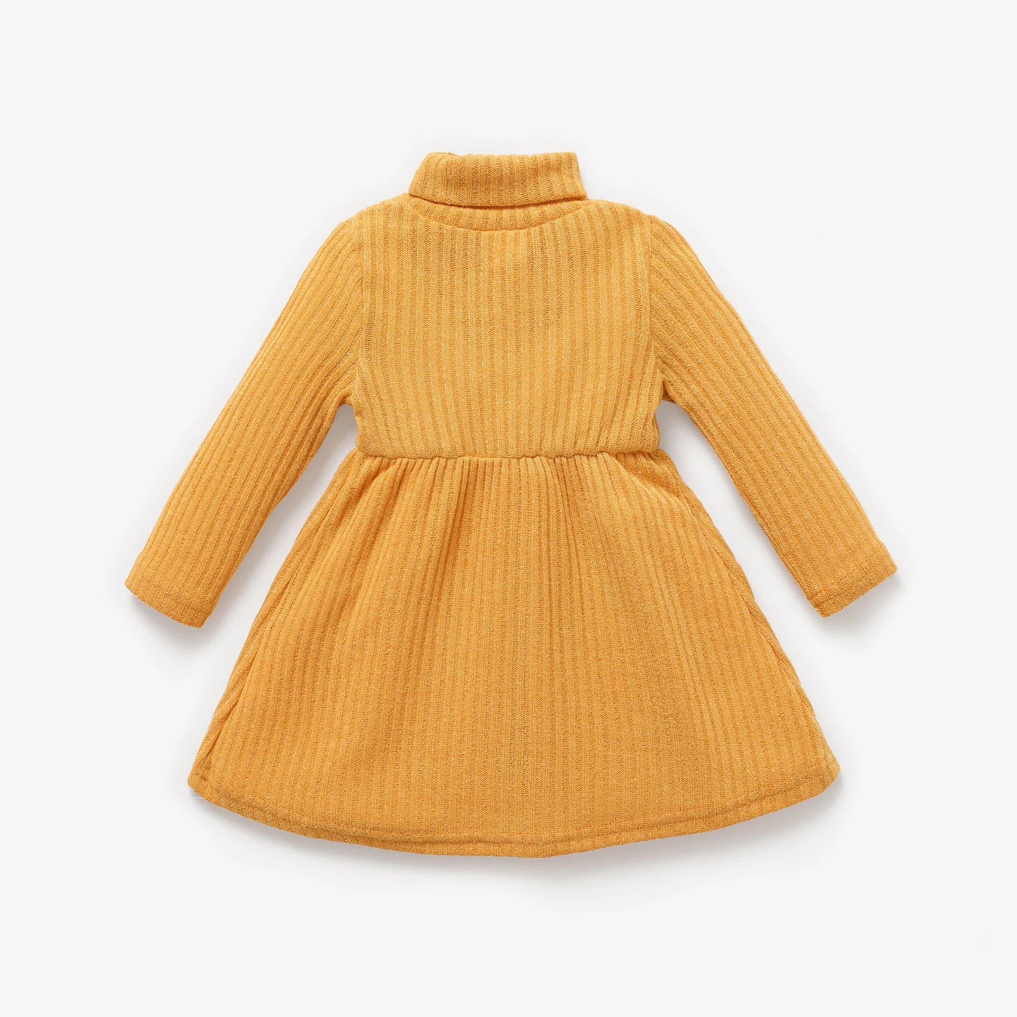 Vestido de Malha Canelada com Gola Alta