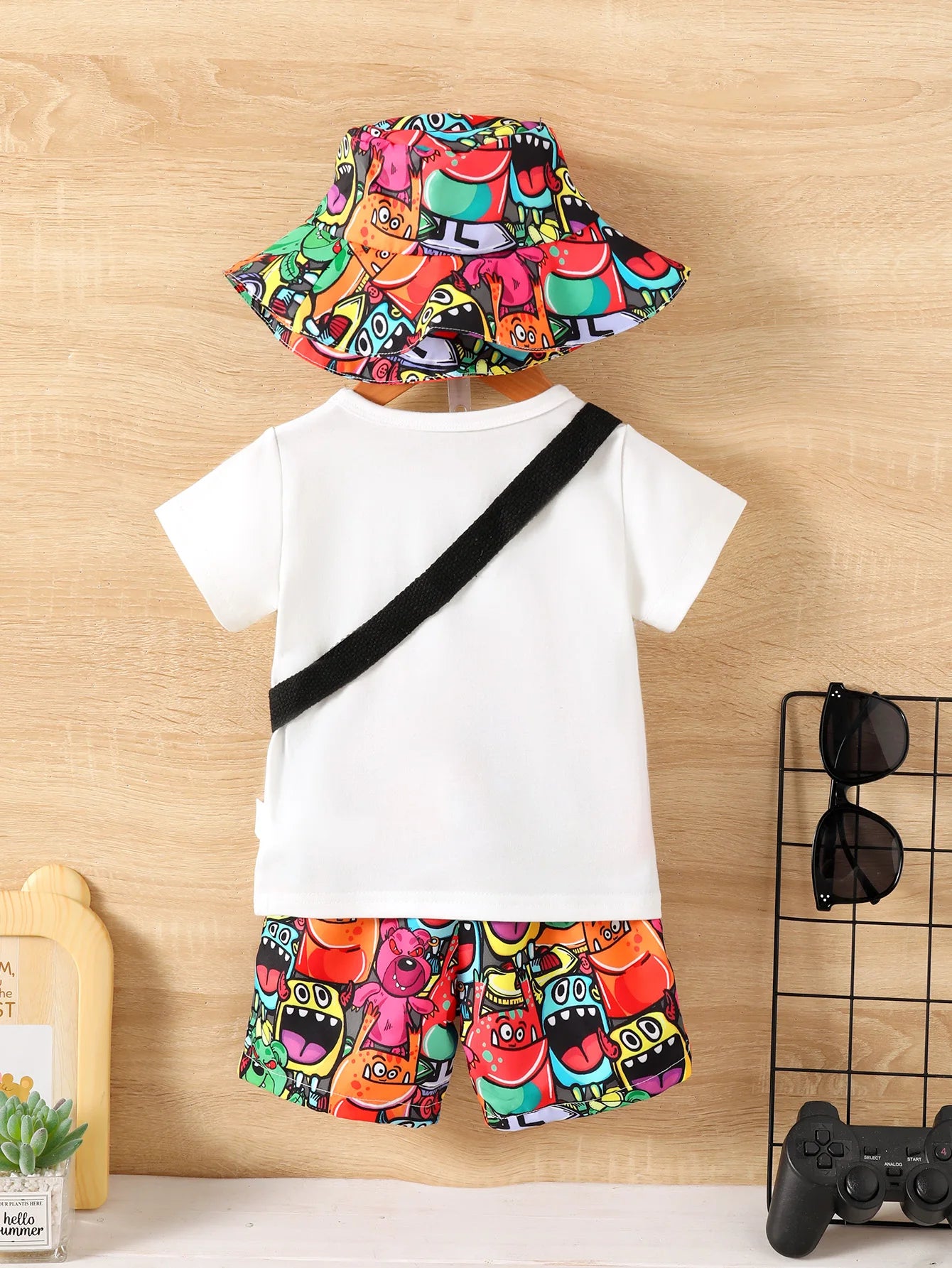 Conjunto Verão Infantil 4 Peças - Estampa Divertida