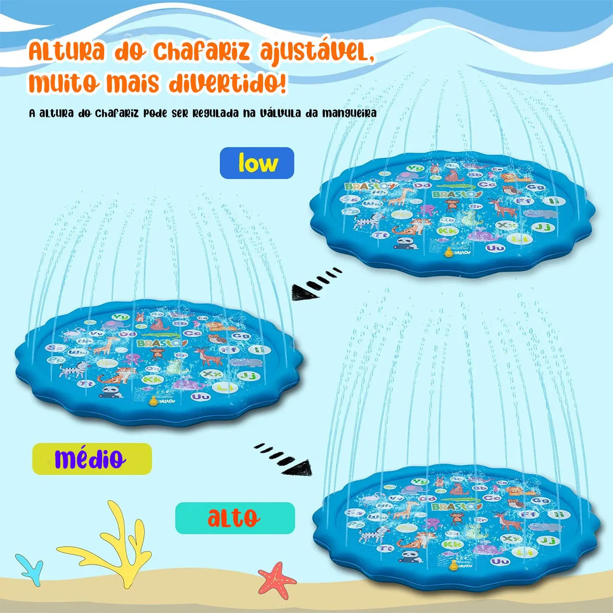 Tapete de Água Inflável 170cm para Crianças - Verão Divertido