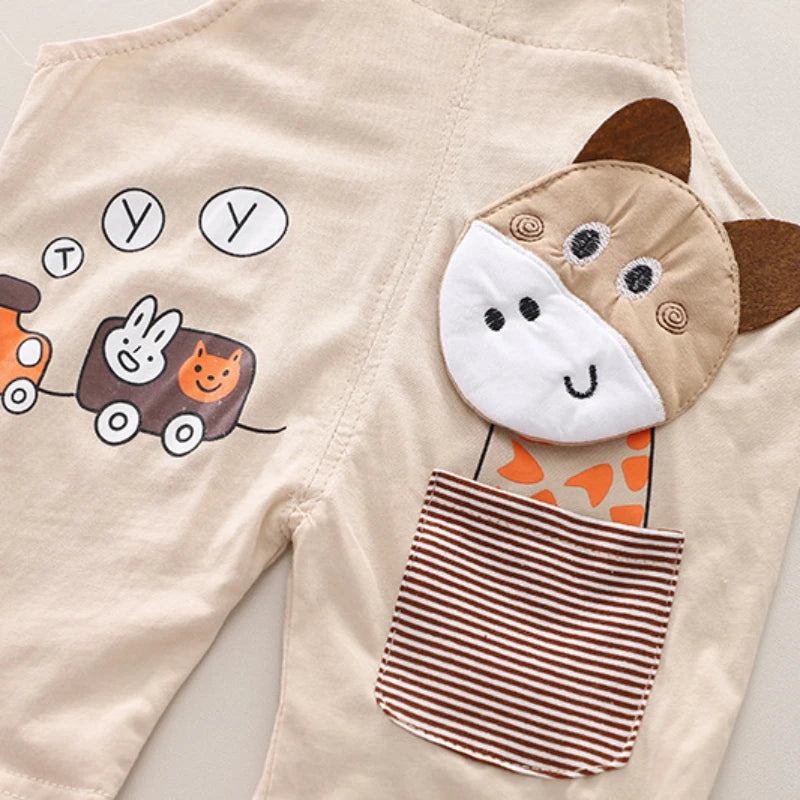 Conjunto Infantil Verão - Camiseta Listrada e Jardineira (2 Peças)