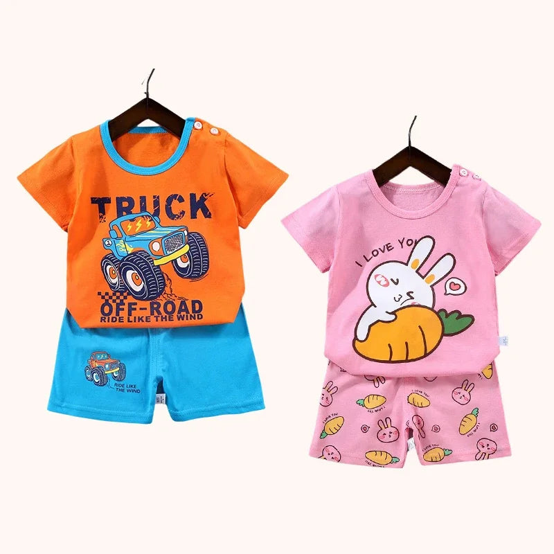 Conjunto Verão Roupa Infantil Meninos e Meninas