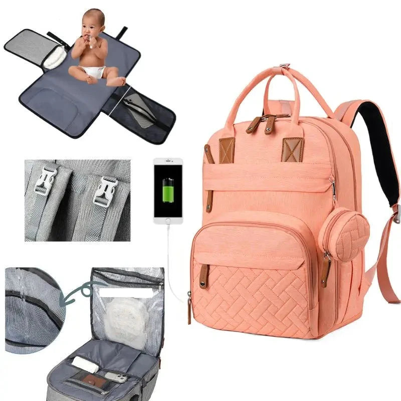 Mochila de Fraldas Multifuncional à Prova d'Água