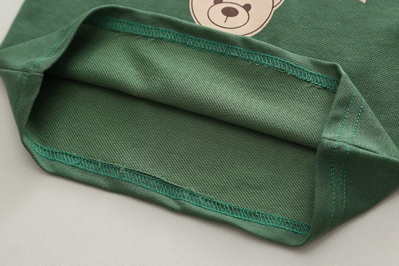 Conjunto infantil camisa polo e bermuda ursinho