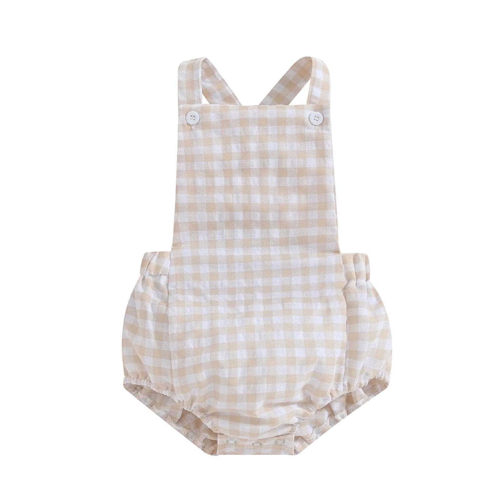 Body Bebê Unissex - Estampa Xadrez Sem Mangas