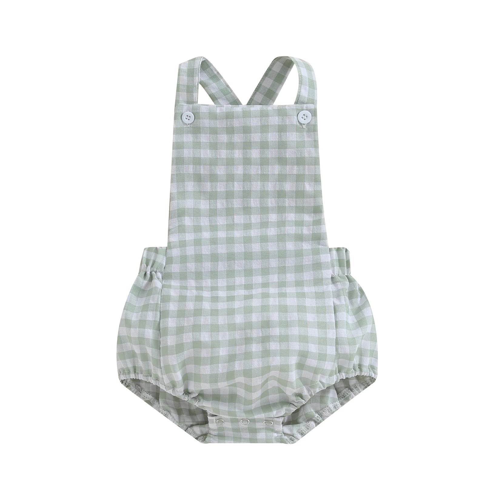Body Bebê Unissex - Estampa Xadrez Sem Mangas